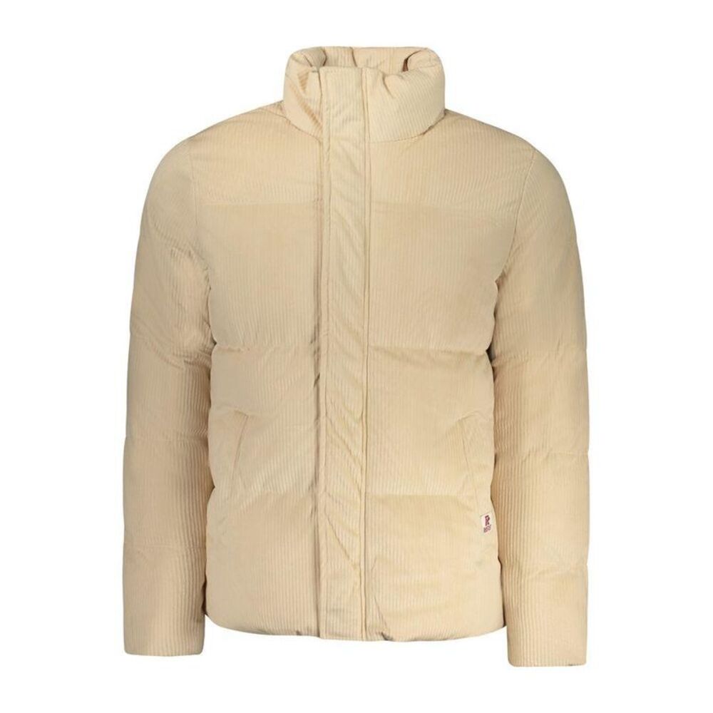 Rifle Polyester Jacket with Zip Closure and Pockets Men Beige Jackets
